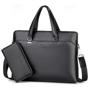 Waterproof Leather Laptop Briefcase for Men