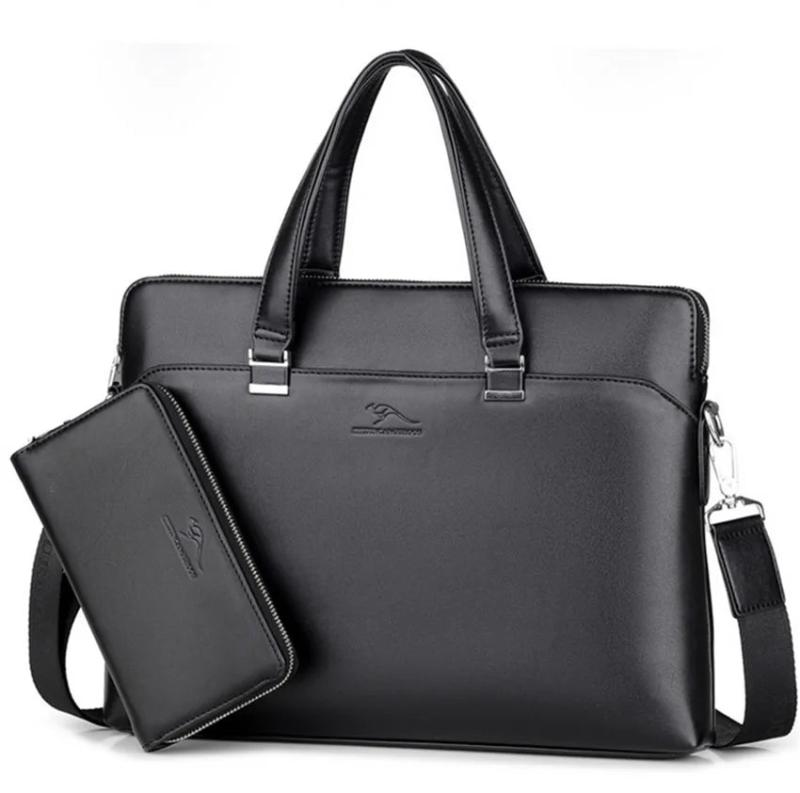Waterproof Leather Laptop Briefcase for Men