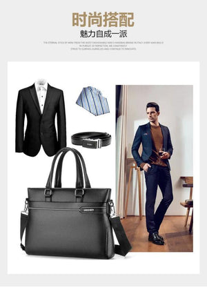Men's Leather Briefcase Laptop Bag Office Tote Handbag