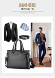Men's Leather Briefcase Laptop Bag Office Tote Handbag