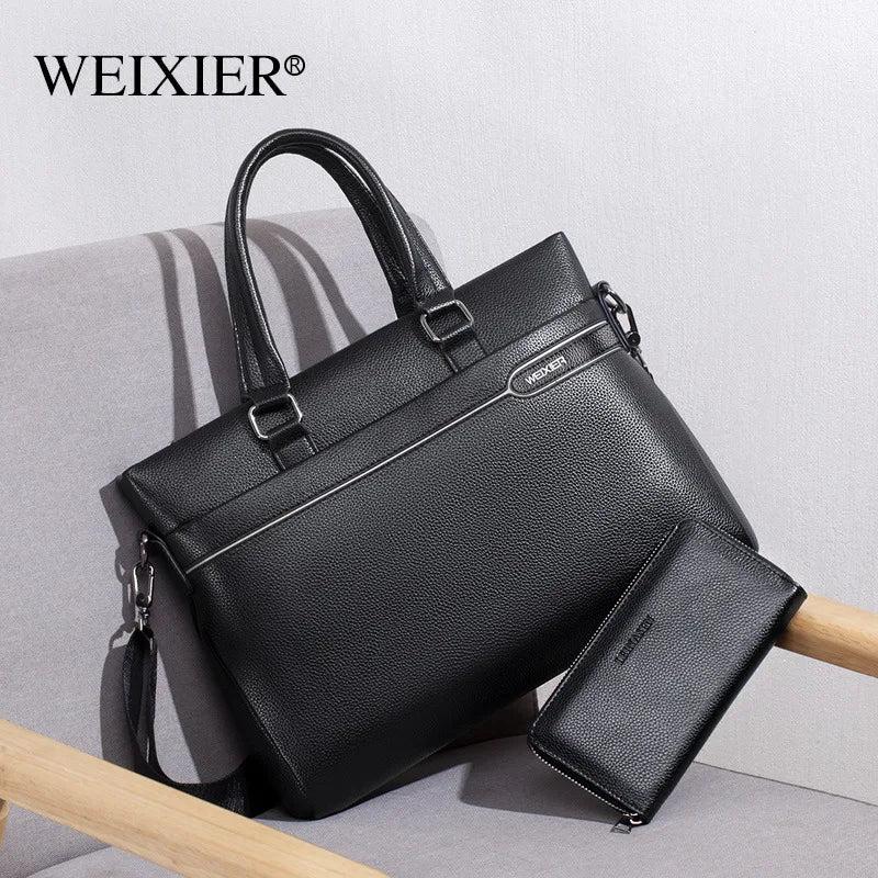 Men's Leather Briefcase Laptop Bag Office Tote Handbag