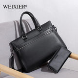 Men's Leather Briefcase Laptop Bag Office Tote Handbag