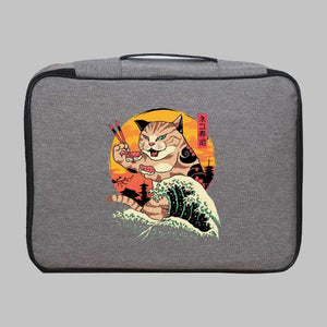 Cat Print Storage Bag Organizer Box Drawer Container with Password Lock