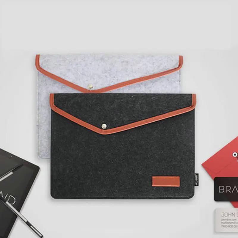 Felt Fabric Office Document Bag for 14 Inch iPad A4 Paper File Storage