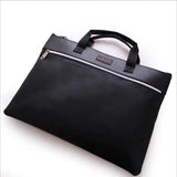 Double Zipper Portable Leather File Bag Meeting Bag