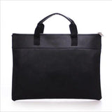 Double Zipper Portable Leather File Bag Meeting Bag