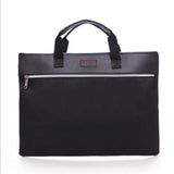 Double Zipper Portable Leather File Bag Meeting Bag