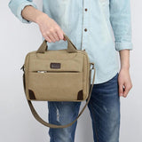 Men's Canvas Crossbody Bag Retro Briefcase