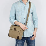 Men's Canvas Crossbody Bag Retro Briefcase