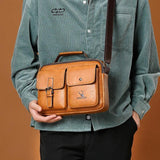 Vintage Cross-body Shoulder Bag Men's Casual Leather Tote