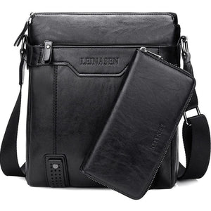 Men Shoulder Bag PU Leather Messenger Bag Man Briefcase Antifreeze Crossbody Bag