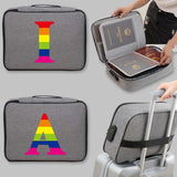 Large Document Storage Bag File Lockbox Rainbow Printing Folder