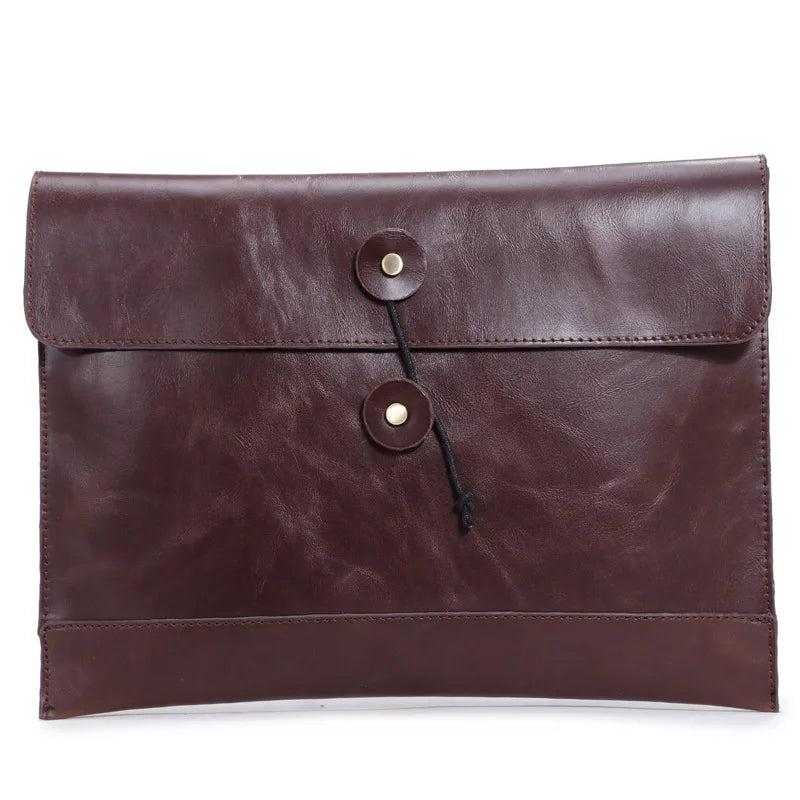 Men Leather Briefcase Envelope Bag Business Messenger Travel Bags