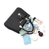 Women Leather Handbags Shoulder Bags Ladies Crossbody Bags Bow Pendant