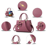 Women Leather Handbags Shoulder Bags Ladies Crossbody Bags Bow Pendant