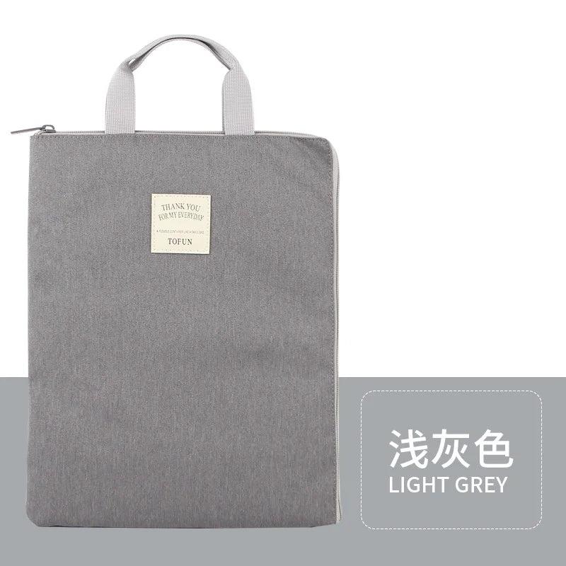 Waterproof Canvas File Bag A4 Zipper Office Business iPad Bag