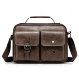 Men's Vintage Messenger Bag PU Leather Satchel Shoulder Tote