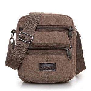 Men's Vertical Shoulder Bag Canvas Business Briefcase Crossbody Handbag