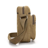 Men's Vertical Shoulder Bag Canvas Business Briefcase Crossbody Handbag