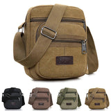 Men's Vertical Shoulder Bag Canvas Business Briefcase Crossbody Handbag