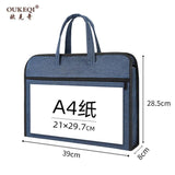 Large-capacity office tote bag file bag conference kit double-tier zipper bag