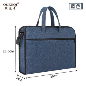 Large-capacity office tote bag file bag conference kit double-tier zipper bag