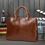 Men's Business Briefcase Laptop Bag Top PU Leather Tote Vintage Shoulder Bag