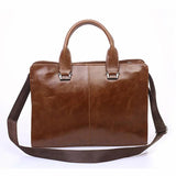 Men's Business Briefcase Laptop Bag Top PU Leather Tote Vintage Shoulder Bag