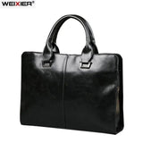 Men's Business Briefcase Laptop Bag Top PU Leather Tote Vintage Shoulder Bag