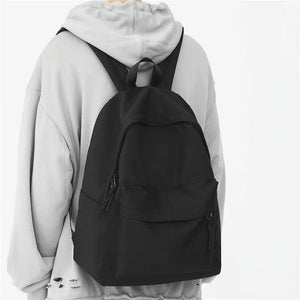 Solid Woman School Backpack Man College Student Travel Rucksack Schoolbag
