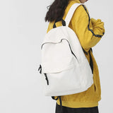 Solid Woman School Backpack Man College Student Travel Rucksack Schoolbag