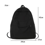 Solid Woman School Backpack Man College Student Travel Rucksack Schoolbag