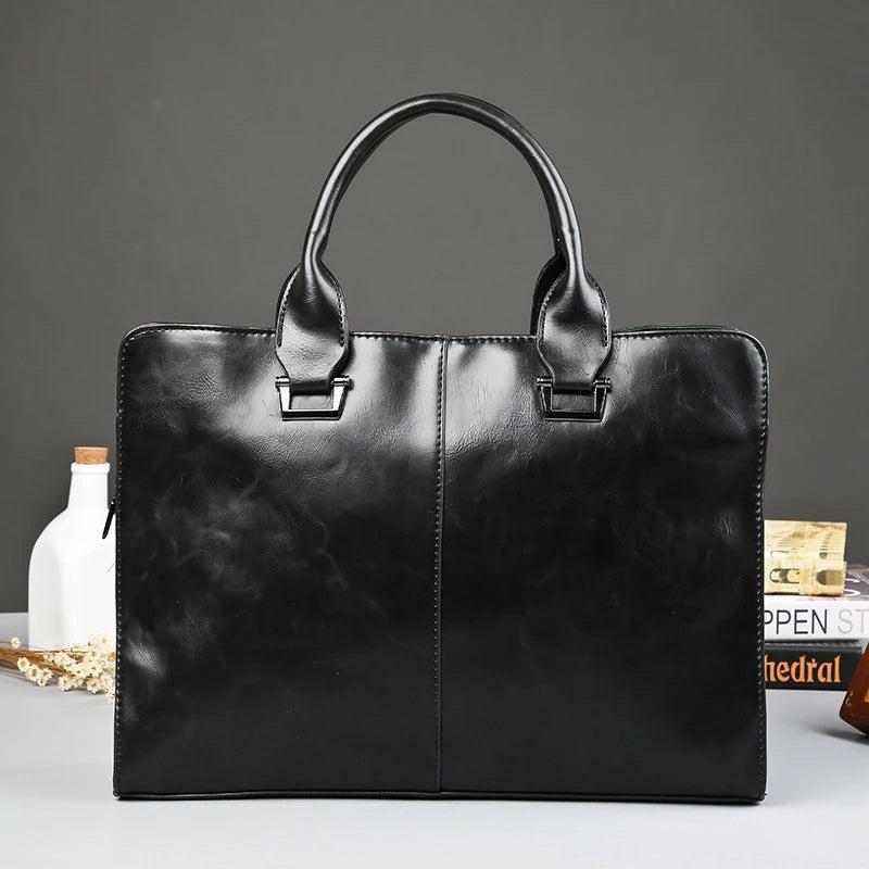 PU Leather Laptop Briefcase 13-14 inch Waterproof Tote Handbag