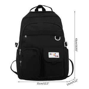 Nylon School Bookbag Daypack for Teen Girls, Large Capacity Rucksack