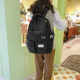 Nylon School Bookbag Daypack for Teen Girls, Large Capacity Rucksack