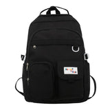 Nylon School Bookbag Daypack for Teen Girls, Large Capacity Rucksack