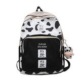 Leisure Cow Grain Junior High School Boys and Girls Backpack