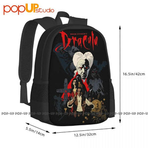 Vintage Style Dracula Art Fiction Backpack - Large Capacity Gym Tote Bag