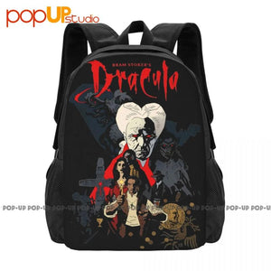 Vintage Style Dracula Art Fiction Backpack - Large Capacity Gym Tote Bag