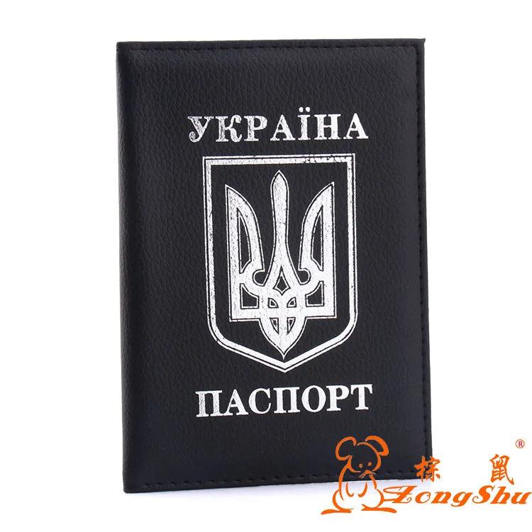ZONGSHU Ukrainian Passport Case Silver Printing Pu Leather Passport Cover
