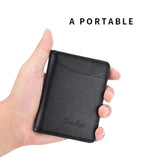 Men Short Wallet PU Leather Money Clip Thin Wallet Purses