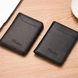 Men Short Wallet PU Leather Money Clip Thin Wallet Purses