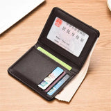 Men Short Wallet PU Leather Money Clip Thin Wallet Purses
