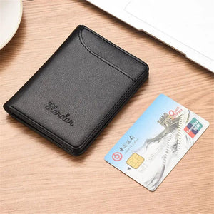 Men Short Wallet PU Leather Money Clip Thin Wallet Purses