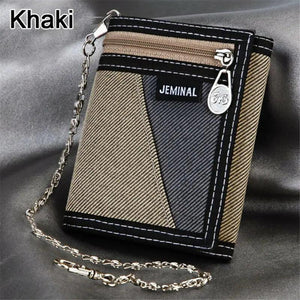 Mens Boys Canvas Trifold Sports Cash Wallet Holder