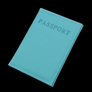 Pink PU Leather Passport Cover with Zipper Pocket