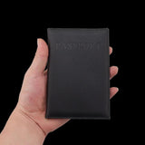 Pink PU Leather Passport Cover with Zipper Pocket