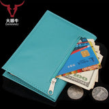 Pink PU Leather Passport Cover with Zipper Pocket