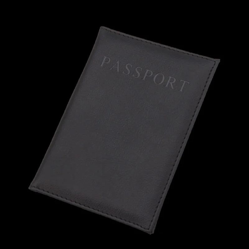 Pink PU Leather Passport Cover with Zipper Pocket