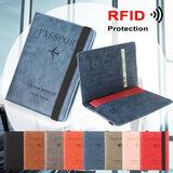 RFID Leather Passport Bag Multi-function Document Package